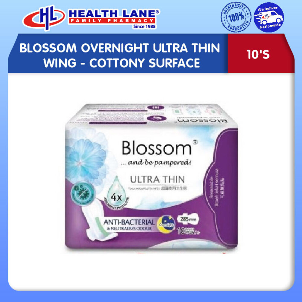 BLOSSOM OVERNIGHT ULTRA THIN WING- COTTONY SURFACE (10'S)